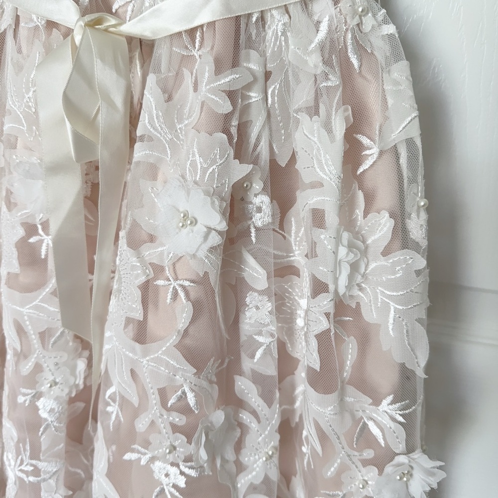 Rare Editions Gold and Pink Ruffled Tiered Dress - Picture 6 of 11